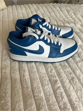 Jordan Low-Top Sneakers in Blue and White